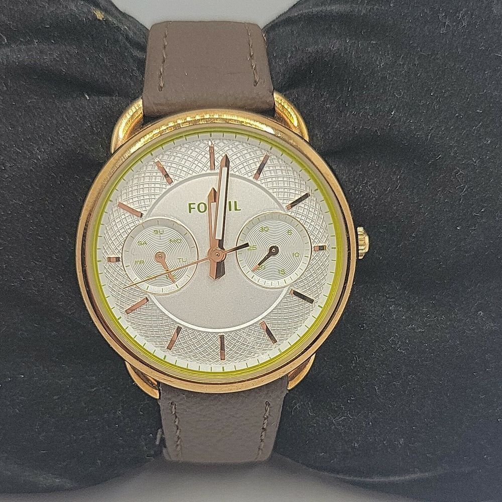 Fossil Tailor ES3954 Women's Brown Leather Analog Dial Quartz Wrist Watch DE154